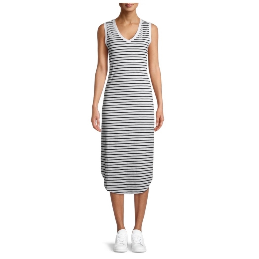 Time and Tru Black and White Striped Dress